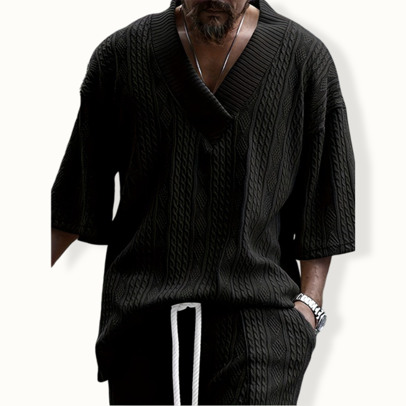 Luanda Jacquard V Neck Sweater