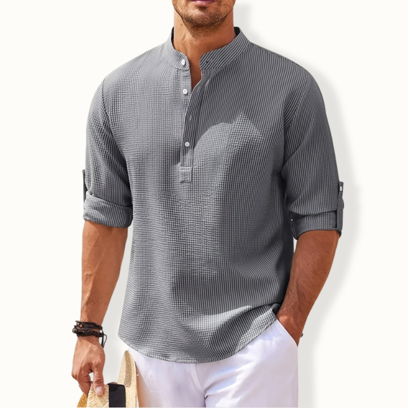 Tashkent Lapel Button Up Long Sleeve Shirt
