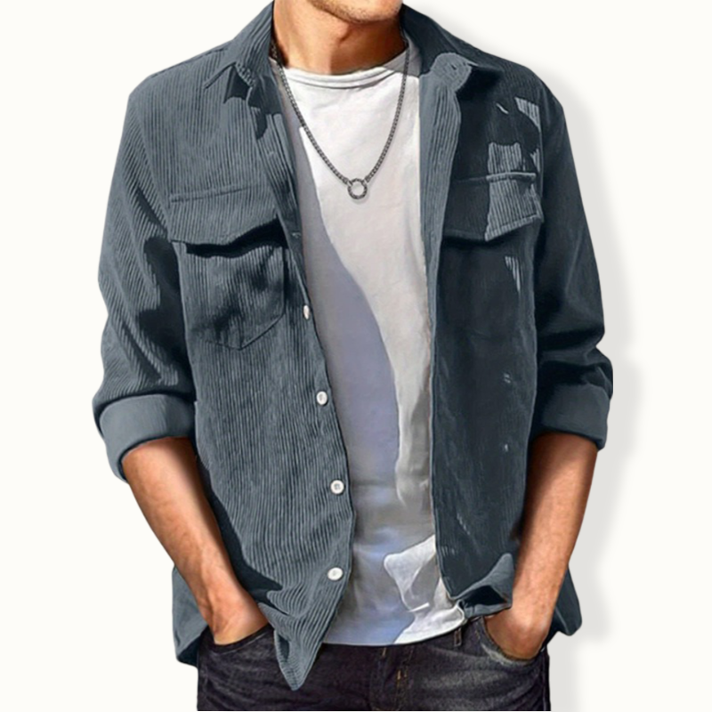 Veridiania Corduroy Buttoned Shirt With Pocket