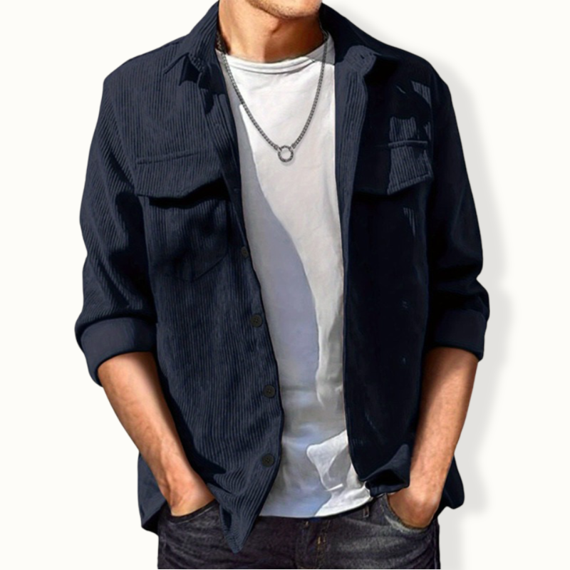 Veridiania Corduroy Buttoned Shirt With Pocket