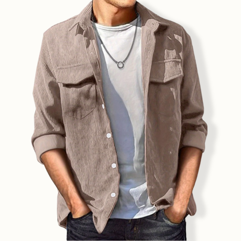 Veridiania Corduroy Buttoned Shirt With Pocket